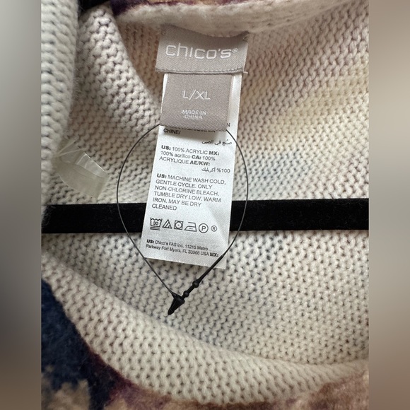 Chico’s - NWOT Abstract Print Women's Poncho - Picture 3 of 4